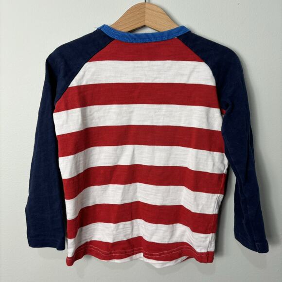 Mini Boden Red And White Striped Tee - Picture 4 of 5